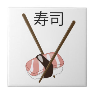 Sushi Chopsticks Ceramic Tile