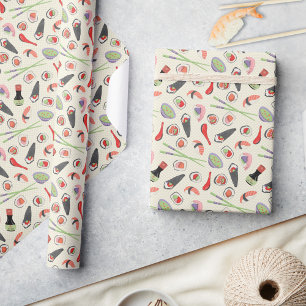 Sushi, Chopsticks & Soy Sauce Wrapping Paper