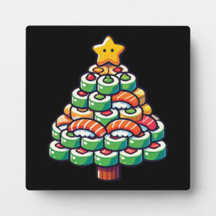 Sushi Christmas Tree - Funny Holiday Foodie Food Plaque