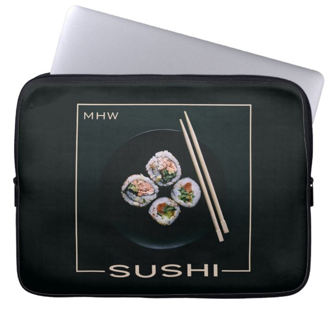 Sushi custom monogram laptop sleeves (Front)
