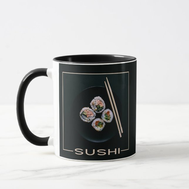 Sushi custom monogram mugs (Left)