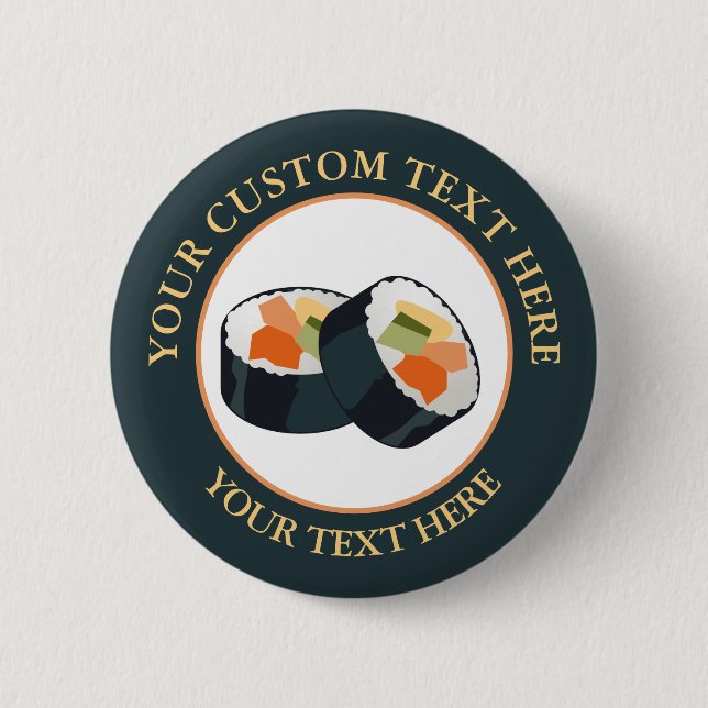 Sushi Custom Text Logo Icon  Button (Front)