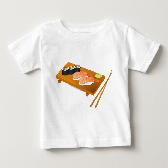 Sushi cute Japanese food Baby T-Shirt (Front)