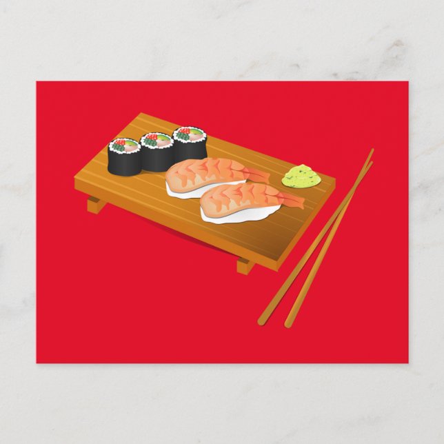 Sushi cute Japanese food Postcard (Front)