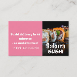 Sushi Delivery Discount Sale Offer Business Card