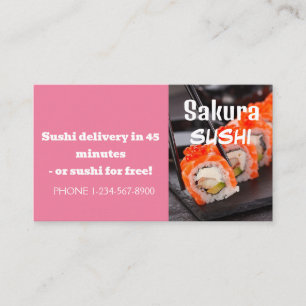Sushi Delivery Discount Sale Offer Business Card