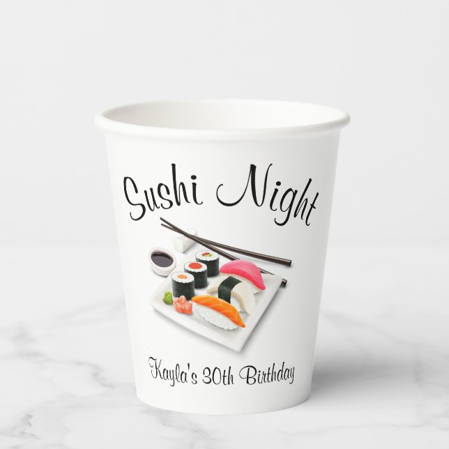Sushi Dinner Party Paper Cups (Front)