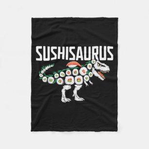 Sushi Dinosaur T-rex Japanese Food Funny Sushi Rol Fleece Blanket