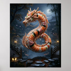 Sushi Dragon Garden Spirit Poster