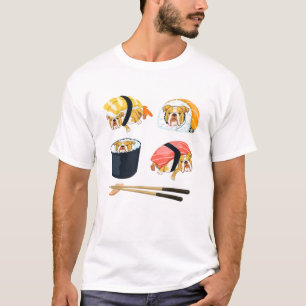 Sushi English Bulldog Funny T-Shirt