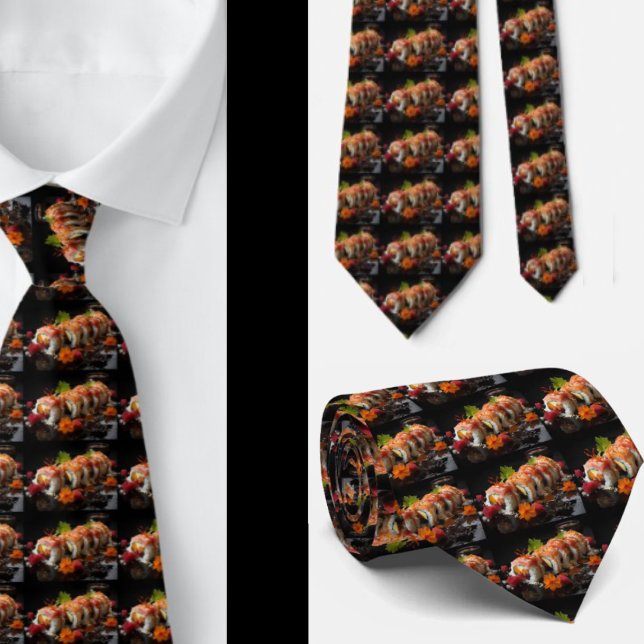 Sushi Fan Restaurant Chef Japanese Food Necktie (Creator Uploaded)