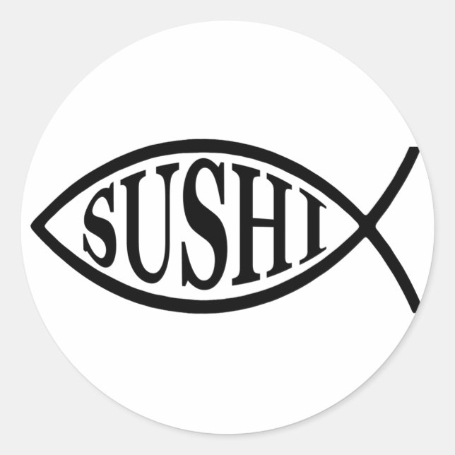 Sushi Fish Classic Round Sticker (Front)