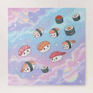 Sushi Flying in Pastel Galaxy Sky Jigsaw Puzzle