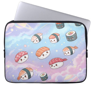 Sushi Flying in Pastel Galaxy Sky Laptop Sleeve