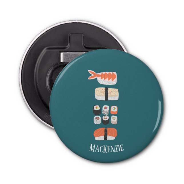 Sushi Food Art Custom Name Bottle Opener (Front)