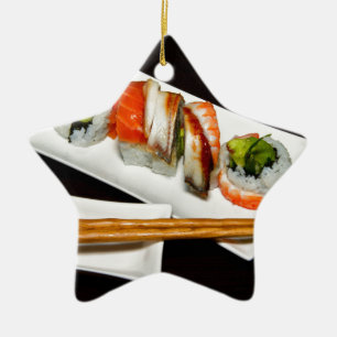 Sushi Food Restaurant Eat Exotic Meals Fast Food Ceramic Ornament