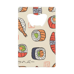 Sushi food, seamless pattern design.