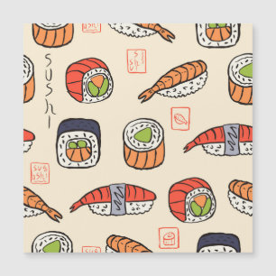 Sushi food, seamless pattern design.