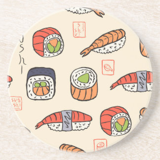 Sushi food, seamless pattern design. coaster
