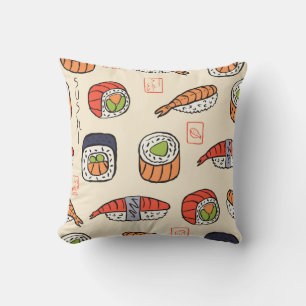 Sushi food, seamless pattern design. cushion