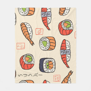 Sushi food, seamless pattern design. fleece blanket