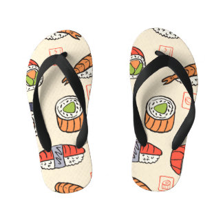 Sushi food, seamless pattern design. kid's thongs