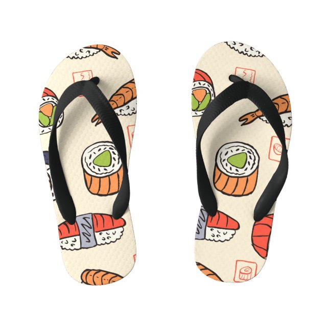 Sushi food, seamless pattern design. kid's thongs (Footbed)