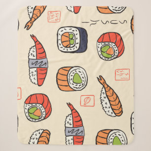Sushi food, seamless pattern design. sherpa blanket
