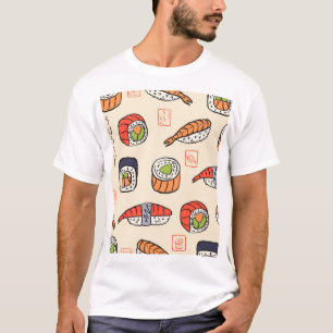 Sushi food, seamless pattern design. T-Shirt