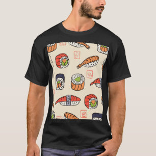 Sushi food, seamless pattern design. T-Shirt