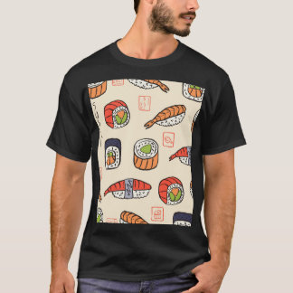 Sushi food, seamless pattern design. T-Shirt
