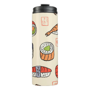 Sushi food, seamless pattern design. thermal tumbler