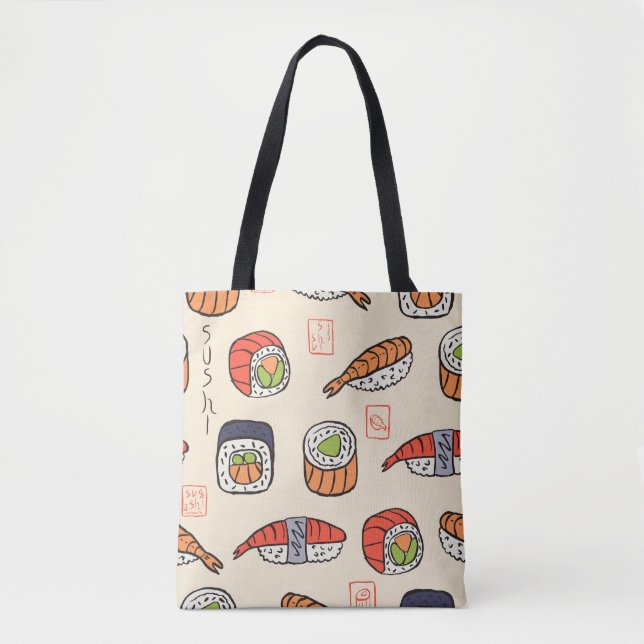 Sushi food, seamless pattern design. tote bag (Front)