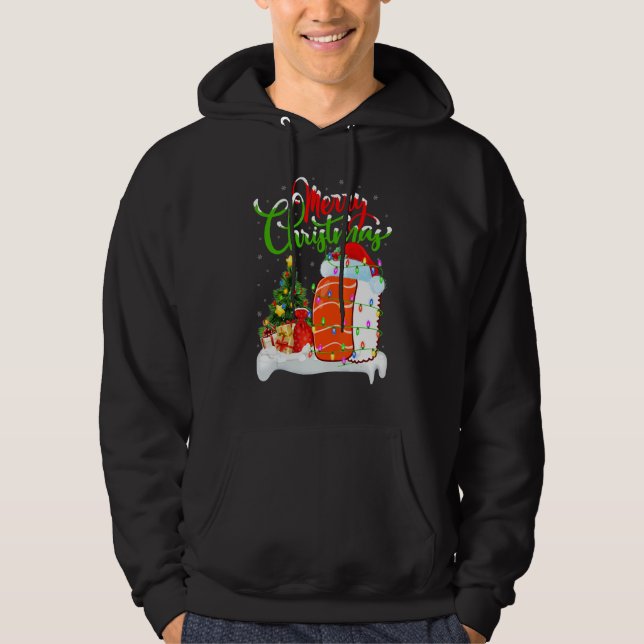 Sushi Food   Xmas Decorations Santa Sushi Christma Hoodie (Front)