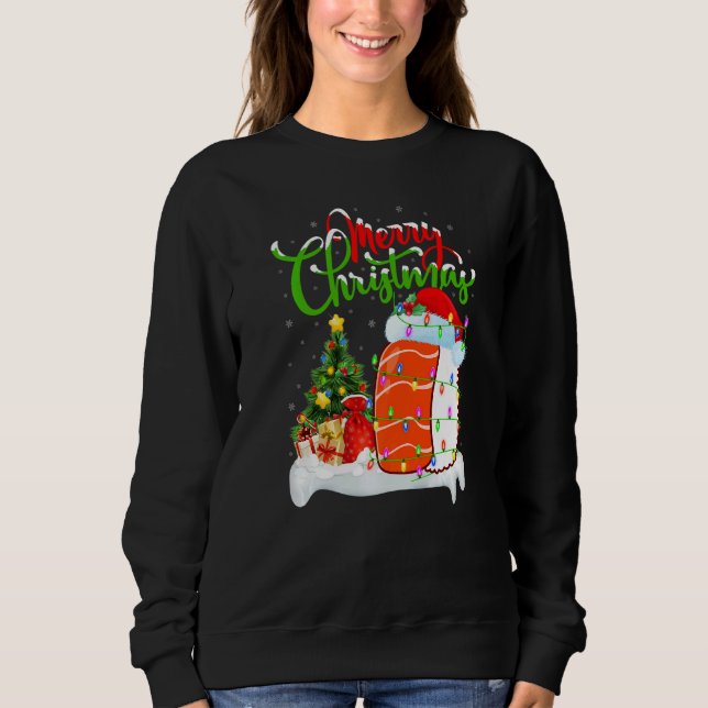 Sushi Food  Xmas Decorations Santa Sushi Christmas Sweatshirt (Front)