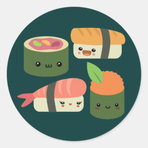 Sushi Friends Classic Round Sticker