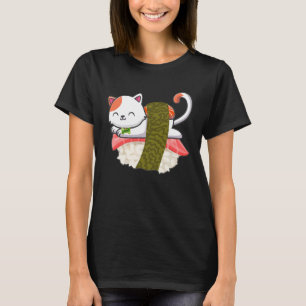 Sushi Funny Cute Cat For Cat Lover's Gift T-Shirt