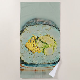 Sushi gift for food lovers beach towel