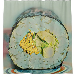 Sushi gift for food lovers shower curtain