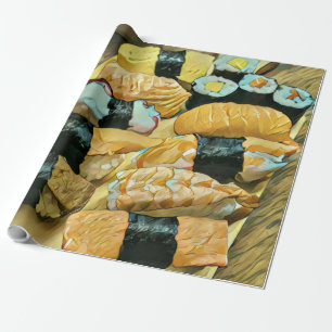 Sushi gift for food lovers wrapping paper