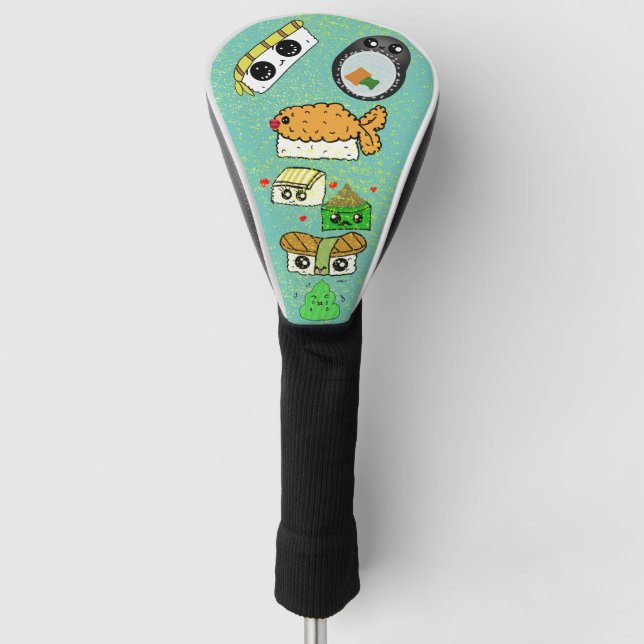 Sushi glitter Golf Head cover Pattern Design  (Front)