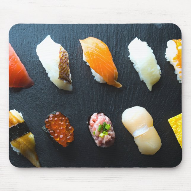 Sushi Grid Harmony – Modern Minimalist Mouse Pad (Front)