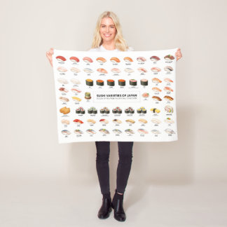 Sushi Guide Blanket – Japanese Food Chart Throw