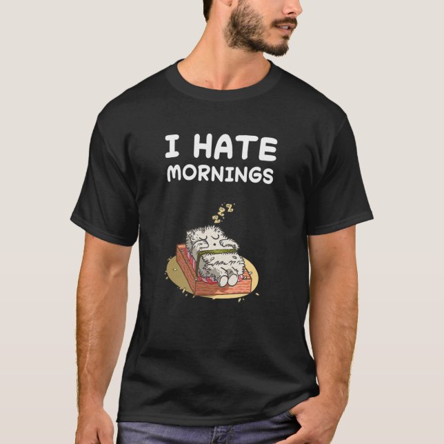 Sushi Hate Mornings Nap Sleep Nap Pajama Pyjama Ni T-Shirt (Front)