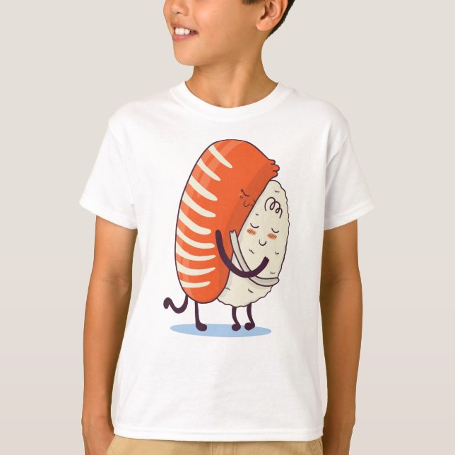 Sushi Hug Cute Kawaii Japanese T-Shirt (Front)