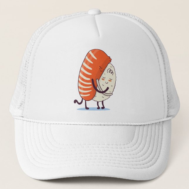 Sushi Hug Cute Kawaii Japanese Trucker Hat (Front)