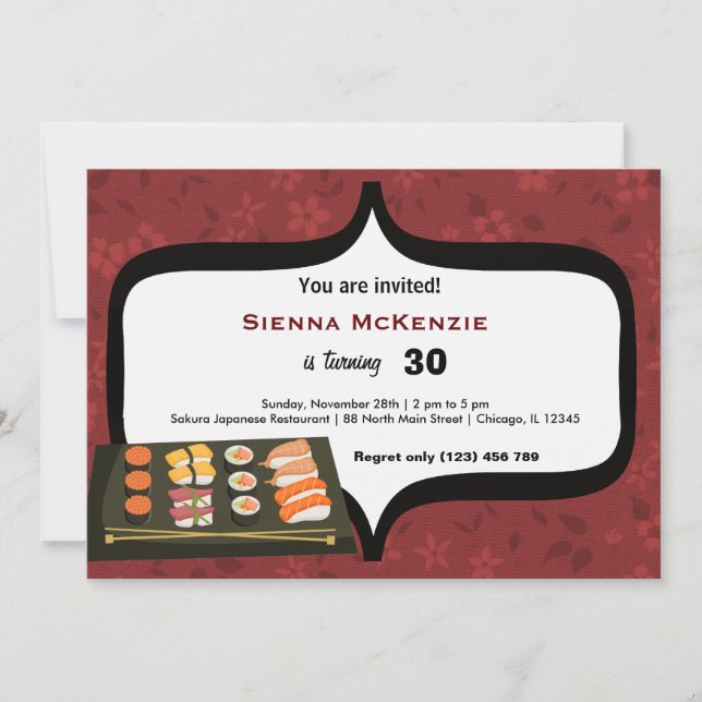 Sushi Invitation (Front)
