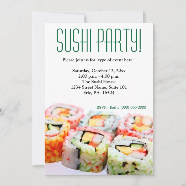 Sushi Invitation (Front)