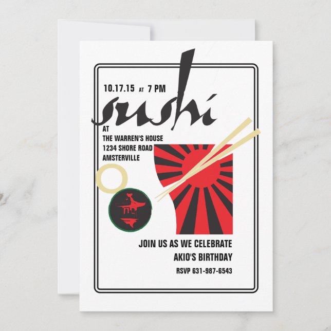 Sushi Invitation (Front)