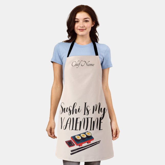 Sushi Is My Valentine  Apron (Worn)